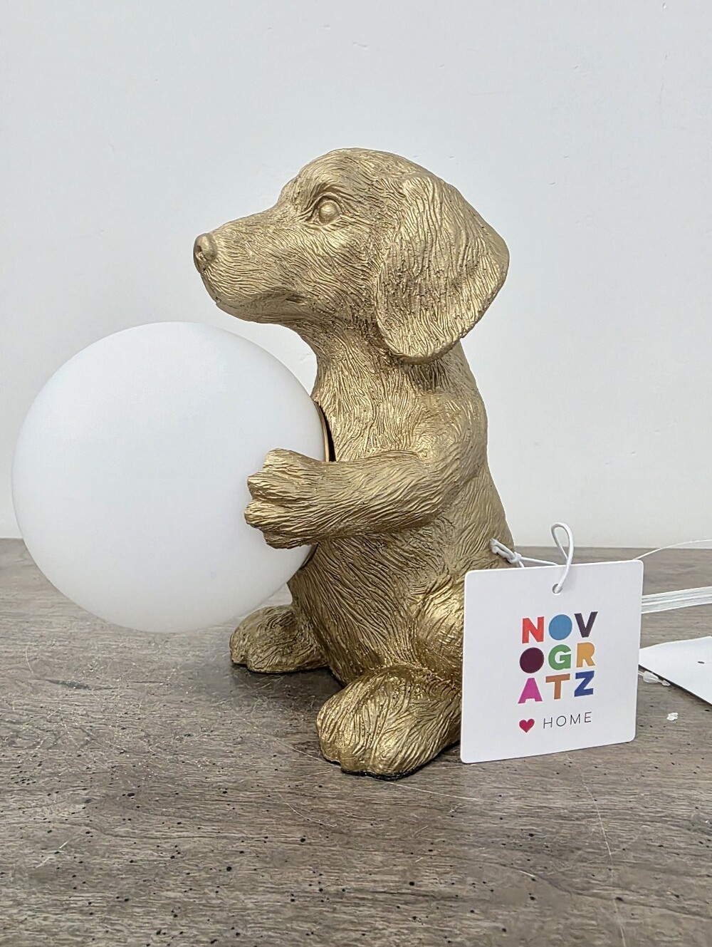 Novogratz Dachshund Holding Globe LED Table Lamp Wiener Dog Night Light NWT